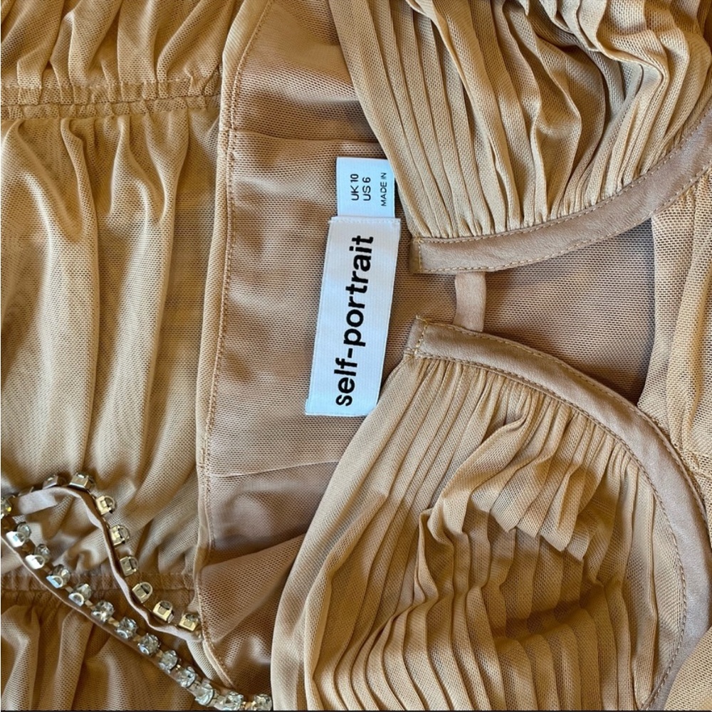 Self Portrait Nude Power Mesh Midi Dress - Picture 3 of 6